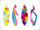abstract colorful surf board icon 