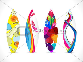 abstract colorful surf board icon 