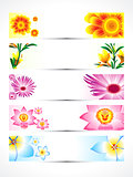 abstract multiple floral banner set