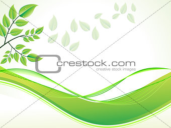 abstract green foliage with wave