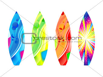 abstract colorful surf board template