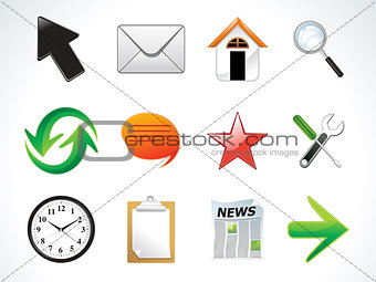 abstract multiple web icon set