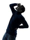 man backache pain silhouette full length