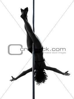 woman pole dancer crossed knee pose silhouette