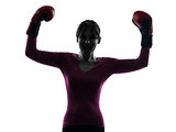 mature woman with boxing gloves silhouette