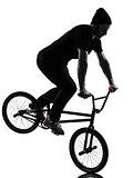 man bmx acrobatic figure silhouette