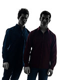 two  men twin brother friends silhouette