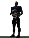american football player man hand on heart silhouette