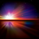abstract background with sun and stars