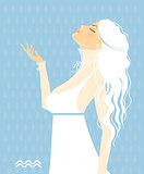 Beautiful girl in white dress - zodiac signs