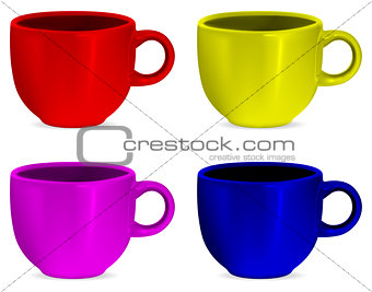 Colorful realistic blank cups