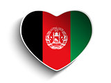 Afghanistan Flag Heart Paper Sticker