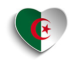 Algeria Flag Heart Paper Sticker
