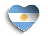 Argentina Flag Heart Paper Sticker