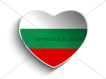 Bulgaria Flag Heart Paper Sticker