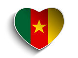 Cameroon Flag Heart Paper Sticker