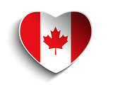 Canada Flag Heart Paper Sticker