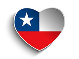Chile Flag Heart Paper Sticker