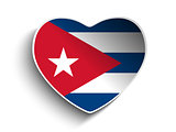 Cuba Flag Heart Paper Sticker