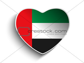 Emirates Flag Heart Paper Sticker