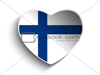 Finland Flag Heart Paper Sticker