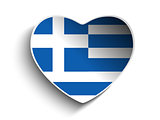 Greece Flag Heart Paper Sticker