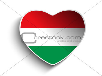 Hungary Flag Heart Paper Sticker