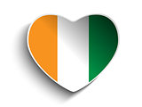 Ireland Flag Heart Paper Sticker
