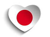 Japan Flag Heart Paper Sticker