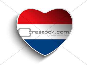Netherlands Flag Heart Paper Sticker