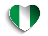 Nigeria Flag Heart Paper Sticker