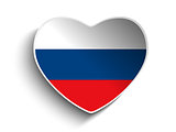 Russia Flag Heart Paper Sticker