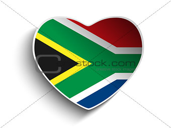 South Africa Flag Heart Paper Sticker