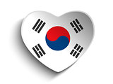 South Korea Flag Heart Paper Sticker