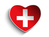 Switzerland Flag Heart Paper Sticker
