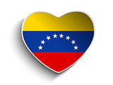 Venezuela Flag Heart Paper Sticker