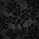 Seamless charcoal leaves wallpaper pattern