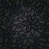 Seamless black leaves and flowers lace wallpaper pattern