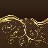 Brown and gold swirls coffee menu cover