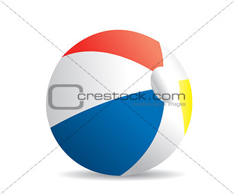 Illustration of a beach ball on a white background 