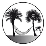 Palm with hammock characters