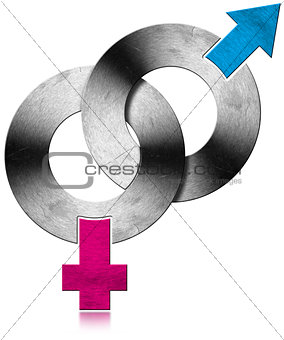 Male and Female Metal Symbols