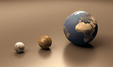 Callisto the Moon and Earth blank
