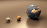 Io the Moon and Earth blank