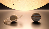 The Sun Planet Jupiter and Saturn blank