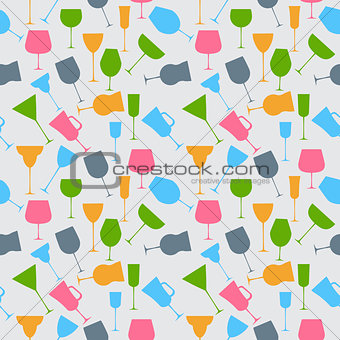 Seamless background pattern of retro alcoholic glass.