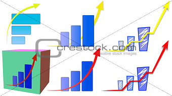 Arrow up graph and chart