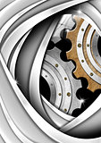Brown, Gray and Metal Industrial Gears Background