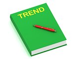 TREND inscription on cover book 