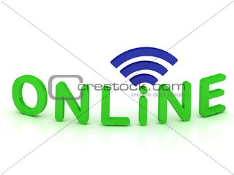 online signal sign with green letters 